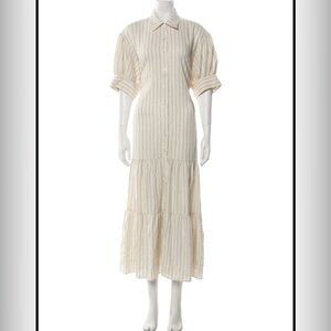 Marissa Webb Cream Striped Long Sleeve Dress